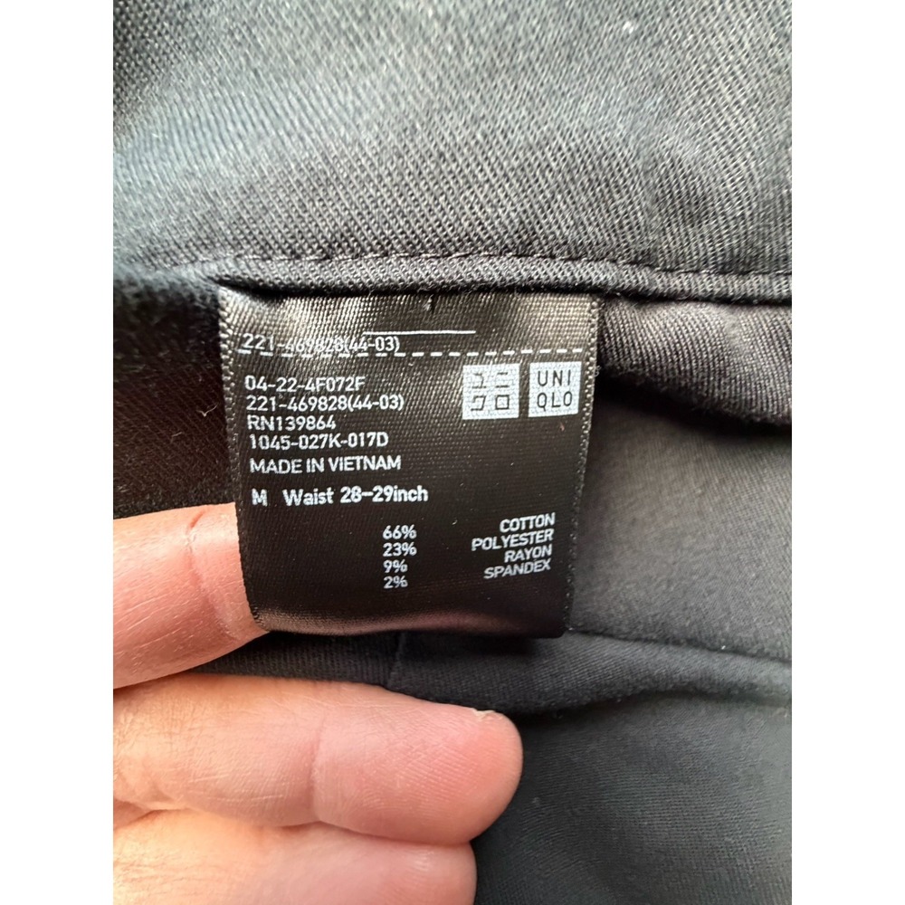 UNIQLO Wide Leg Dress Pants Black M Size 8 High Waisted Trouser Pockets 28–29 in - Picture 10 of 14